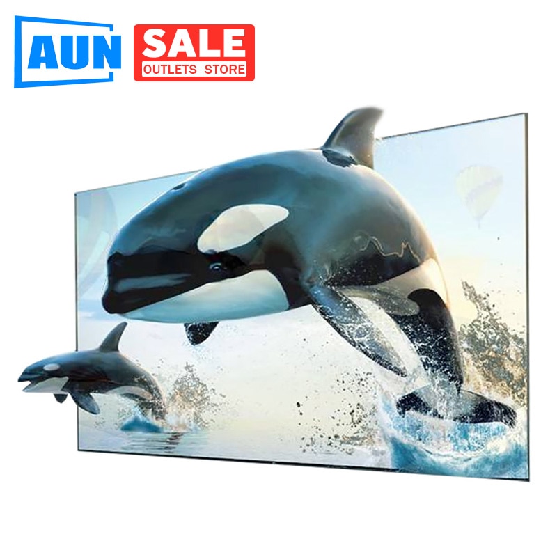 AUN 16:9 Anti-licht Reflektierende Stoff 60/100 zoll Bildschirm für heimkino, ALR Bildschirm für Projektor DLP proyector