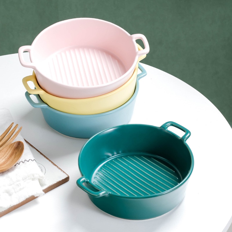 430Ml Keramik Schüssel Mit Griff Salat Schüssel sofortig-nudeln Schüssel Frühstück Reine Farbe Nudel Suppe Schüssel Mikrowelle Spezielle