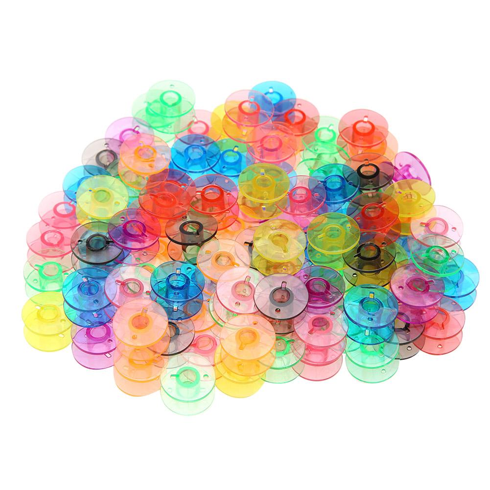 100Stck Haushalt Nähmaschine Spulen Kunststoff Bunte Leere Spulen Spule für Nähmaschine NäHenne Zubehör