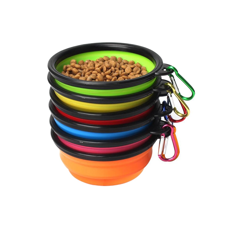 Haustier Weichen Hund Schüssel 1PC Falten Silikon Reise Schüssel Für Hund Tragbare Faltbare Falten Hund Schüssel für Haustier Katze lebensmittel Wasser Fütterung