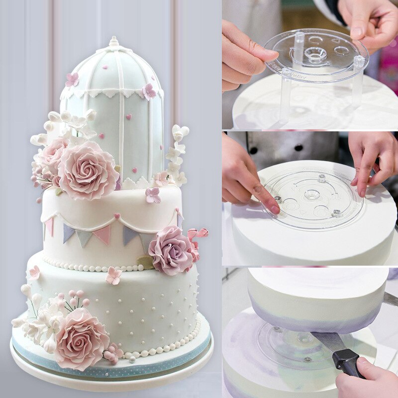 Multi-schicht Kuchen Häufen Halterung Unterstützung Rahmen Praktische Kuchen Steht Runde Nachtisch, Der Dekor Werkzeuge 4/6/8/10/12 zoll