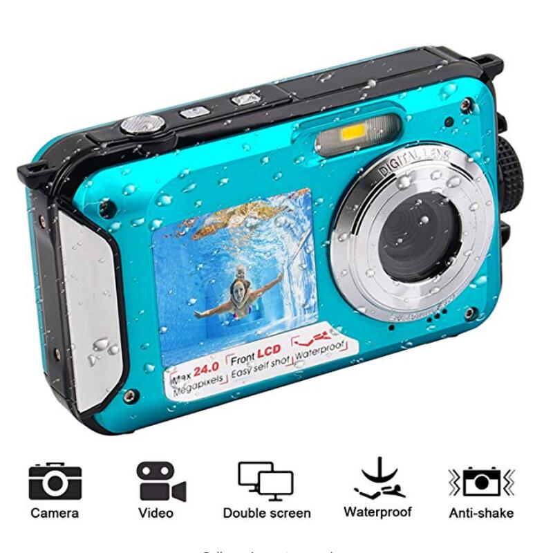 2,7 Zoll TFT Digital Kamera Wasserdichte 24MP MAX 1080P Doppel Bildschirm 16x Digital Zoomen Camcorder HD268 Unterwasser Kamera