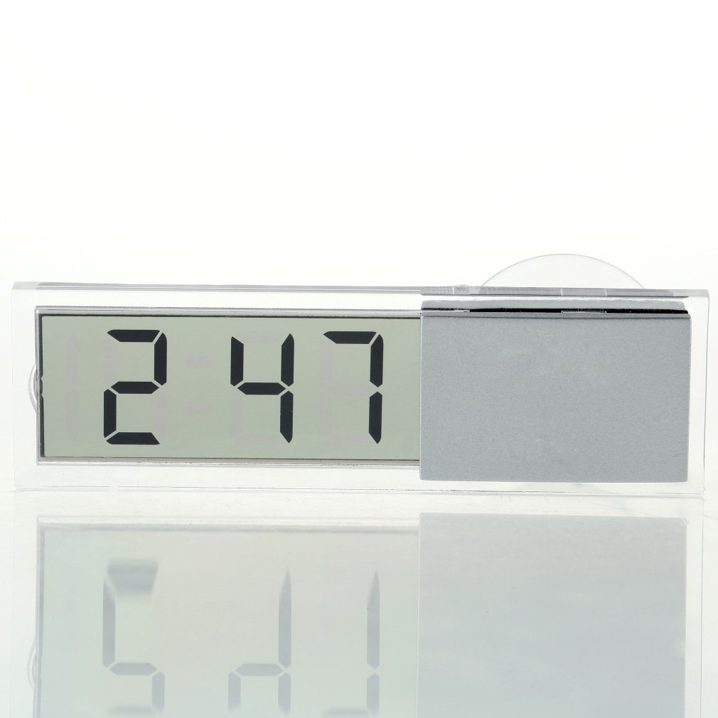 1 stücke Licht Gewicht dauerhaft transparent Auto Elektronische Uhr LCD Anzeige Digital mit Sauger Neueste LCD Uhr Uhr