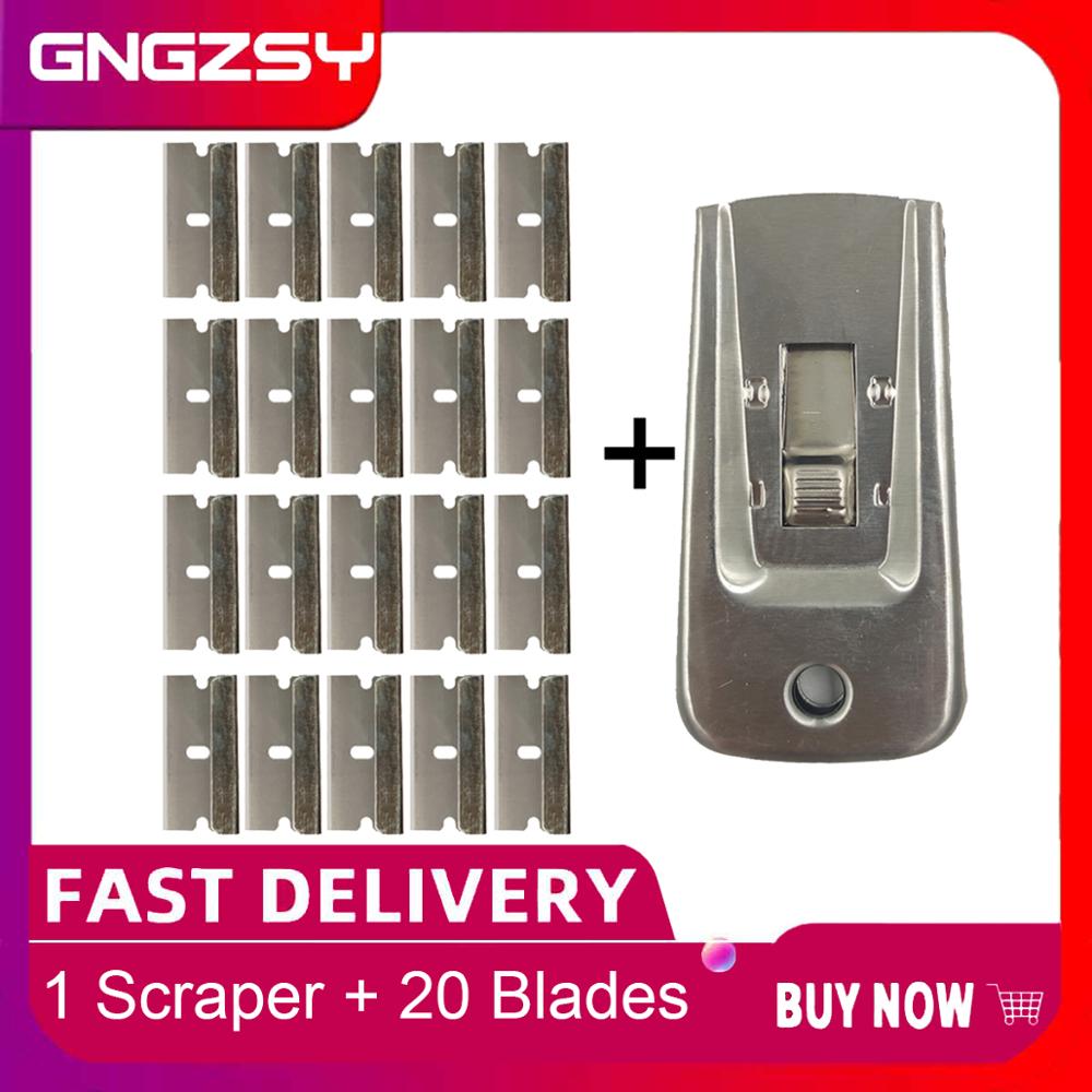 Stahl Boden Schaber Kleber Entferner 20 stücke Zusätzliche Rasierklingen für Fenster Tönung Hause Fliesen Budilding Reinigung Spachtel E35 + 20M