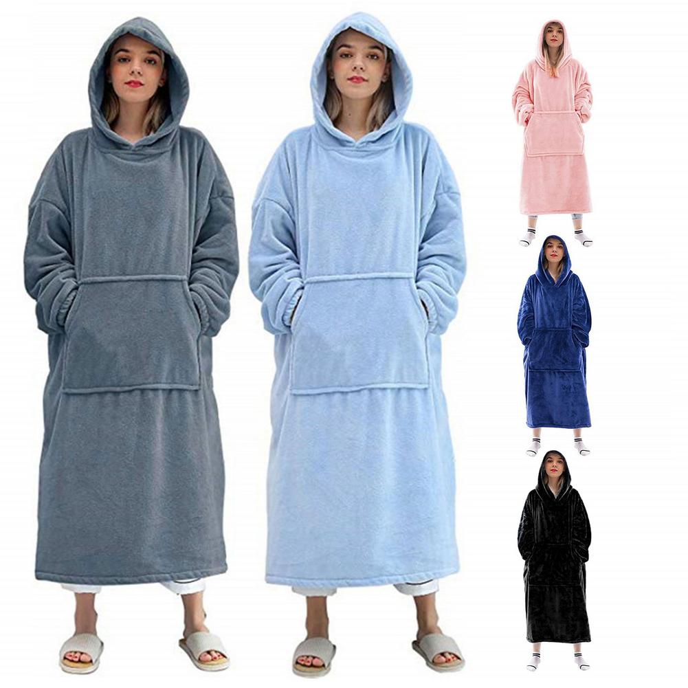 ärmeln Winter Decke frauen Übergroßen Hoodie Vlies Warme Hoodie Sweatshirt Riesen TV Decke Hoodie für Männer und Frauen