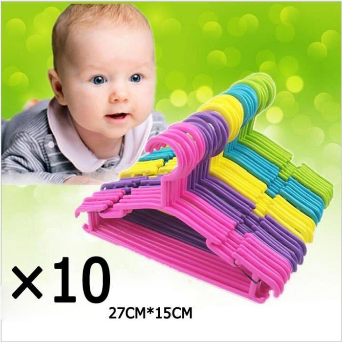 10 teile/los Childrens Kunststoff KleiderbüGel Mantel Kleidung freundlicher Wäsche Rohr Schlitz KleiderbüGel 5 Farben