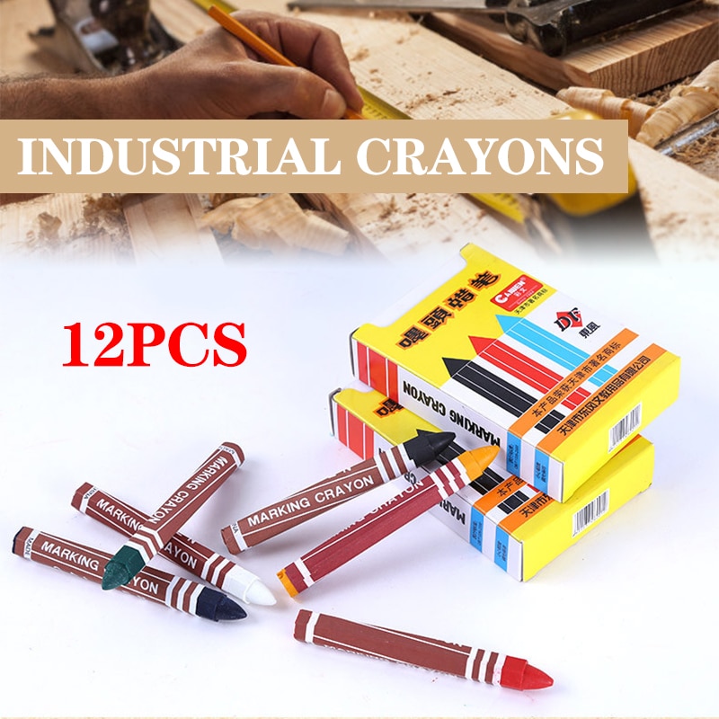 Industrielle Buntstifte Reifen Marker Buntstifte Kennzeichnung für Holz Holzbearbeitung Industrie Gebäude Stein Stahl (12Stck/einer Kasten/eine farbe)