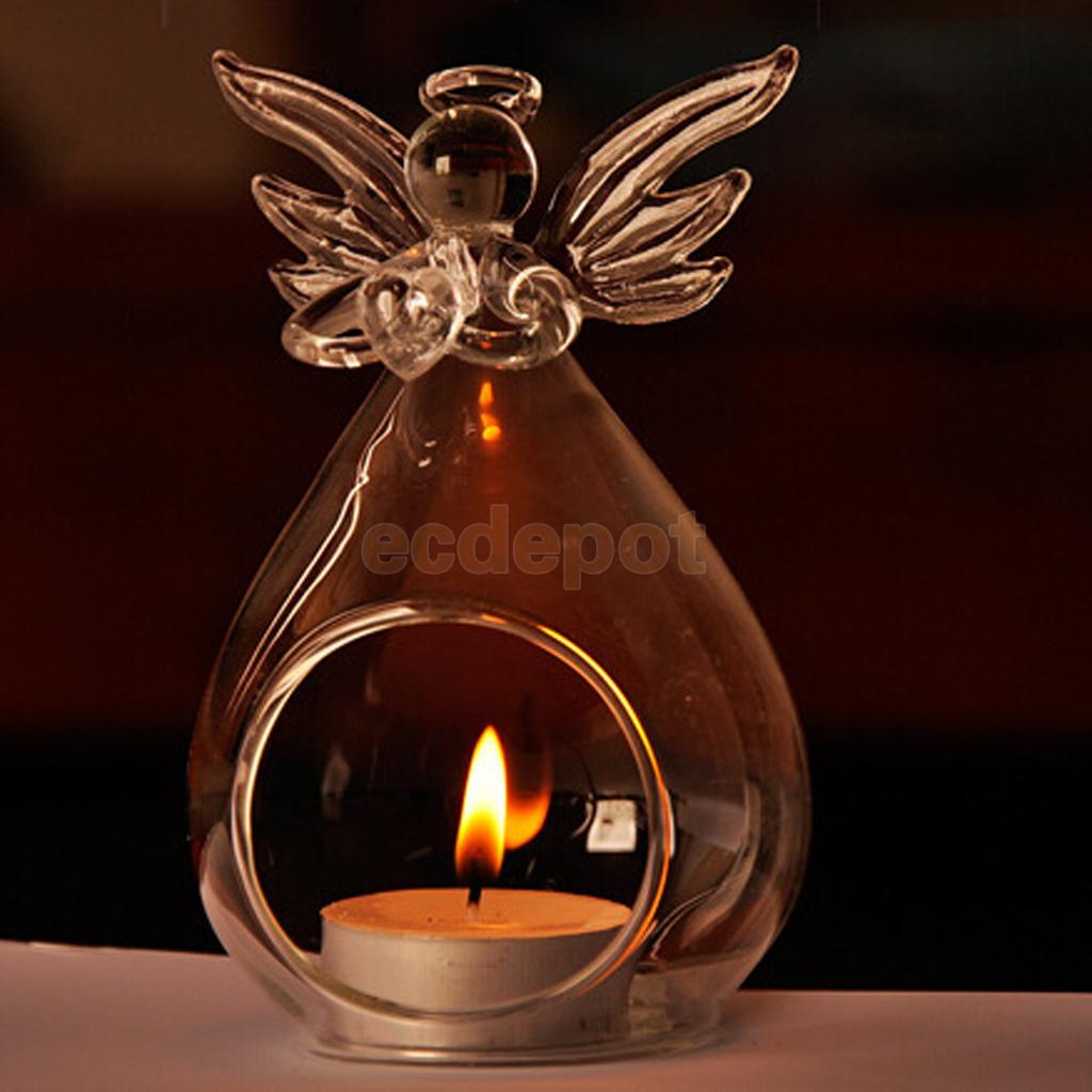 Transparente Glas Blume Vase Hydrokultur Terrarium Flasche Kerzenhalter Dekoration-Engel