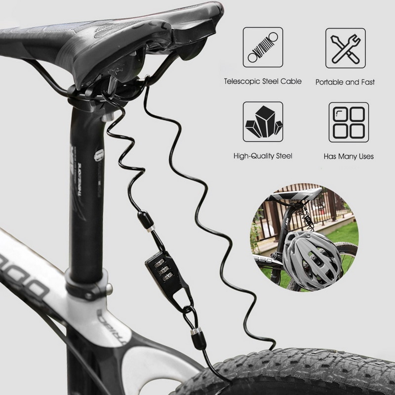 Fahrrad sperren Passwort Gerät Anti-Diebstahl dauerhaft 3 Anzahl Lange Frühling Draht Fahrrad Motorrad Reiten Sicherheit Zubehör Fahrrad sperren