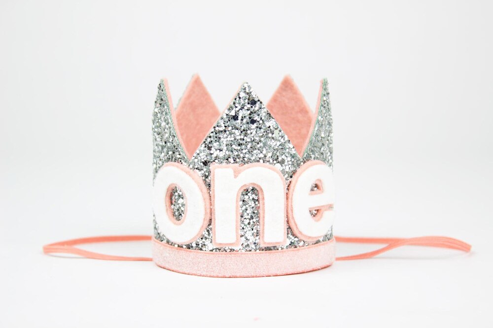 Erste Geburtstag Mädchen Krone 1st Geburtstag Hütte Mädchen Ersten Geburtstag Party Krone Prinzessin Krone Ein Jahr alt funkeln Hütte Silber