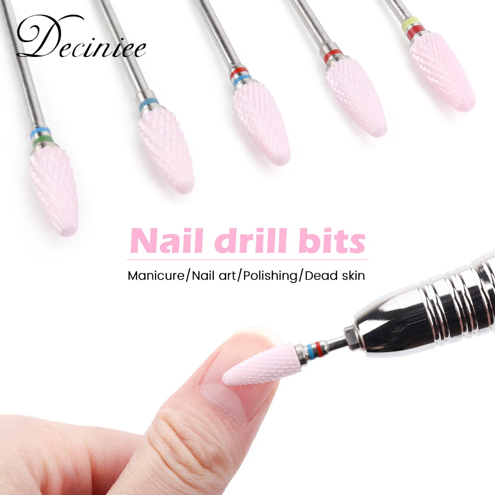 1pc Keramik Nagel Bohrer Rosa Professionelle Acryl Nagel Datei Bohrer für Manikübetreffend Pedikübetreffend Häutchen Gel Nagel Polieren werkzeug