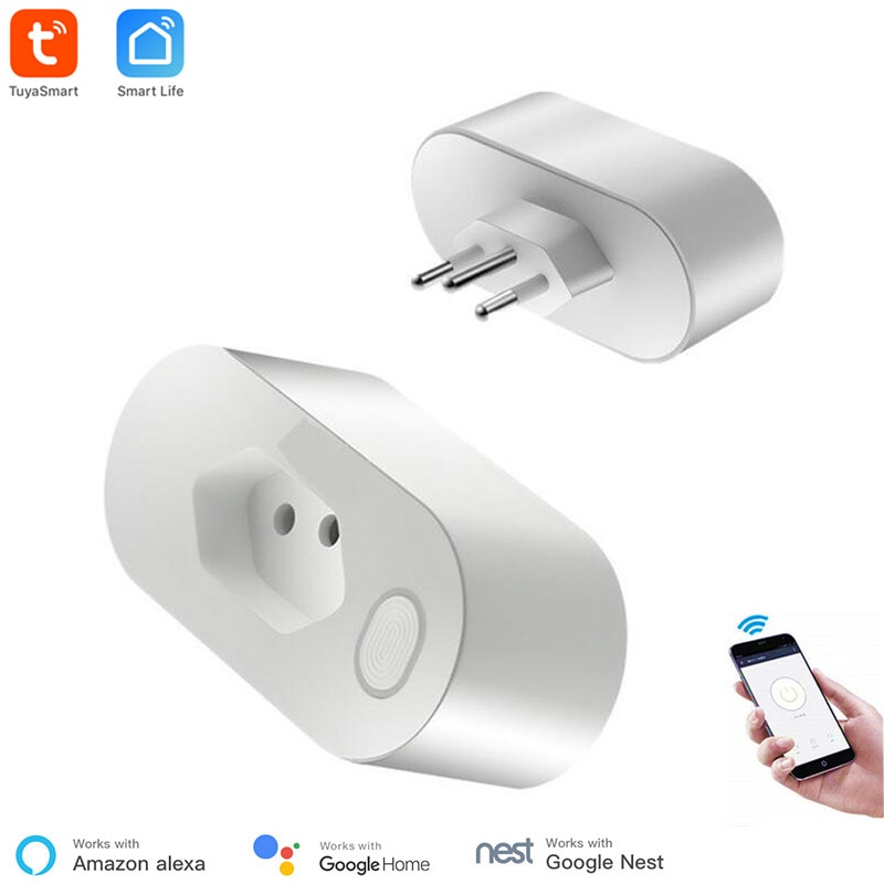 Brasilien Standard Clever Sockel WiFi Typ N Buchse 16A Energie überwachung Clever Leben APP Kontrolle Stimme Kontrolle über Alexa Google hause.