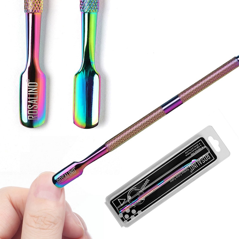 Edelstahl Häutchen Pusher und Autter Häutchen Pusher und Löffel Nagel Reiniger nagel drücker nagel manikübetreffend werkzeug