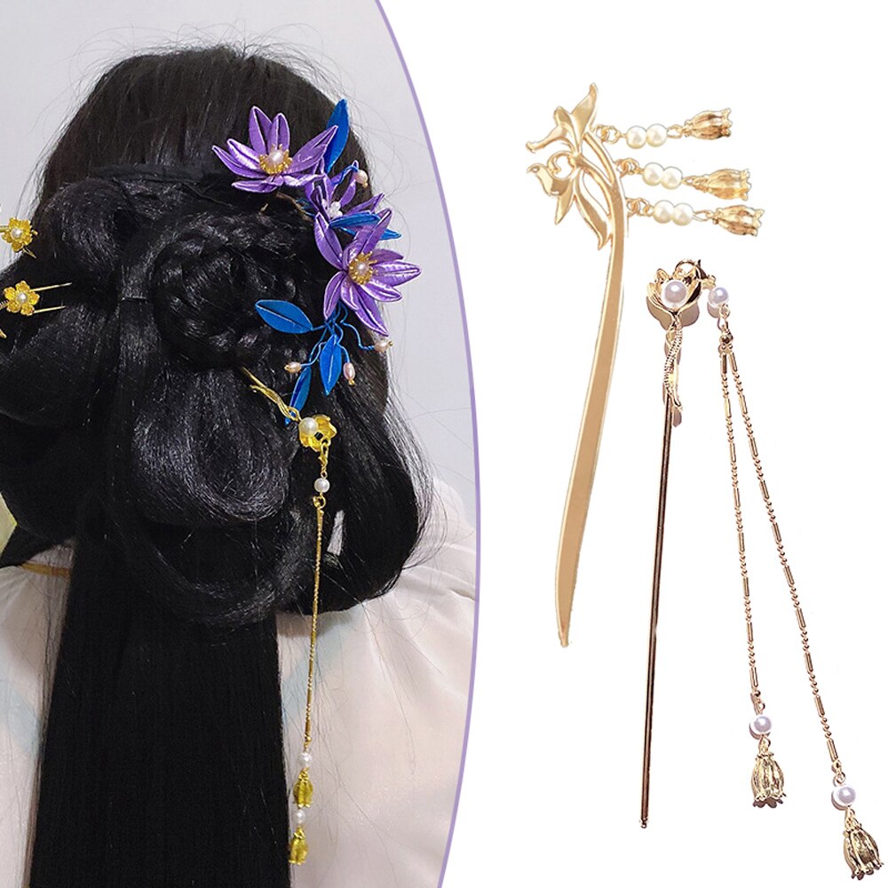 Chinesischen Magnolie Haar Stock Traditionellen Haar Stäbchen Jahrgang Perle Quaste Haar Stift Stäbchen Haar Styling Haar, Der