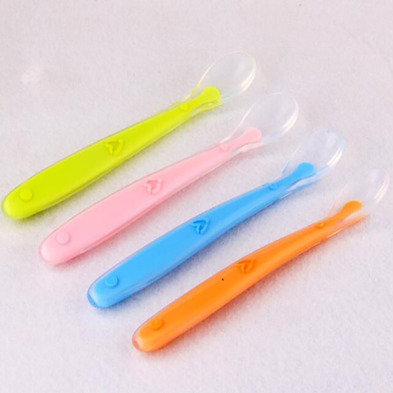 Baby löffel fütterung gerichte Geschirr für freundlicher besteck besteck colher löffel silikon werkzeuge-für-Patchwork viel suppe schöpfen
