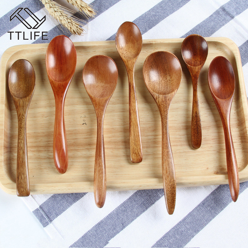 TTLIFE Holz Kaffee Löffel Bambus Küche Kochen Utensil Werkzeug Suppe Teelöffel Gastronomie für Kicthen Koreanische Löffel Kaffee Löffel