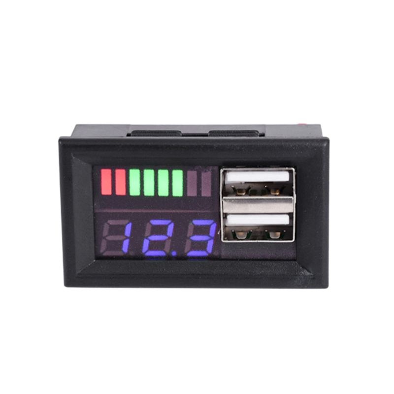 Blau LED Digital Anzeige Voltmeter Mini Spannung Meter Volt Tester Tafel Für DC 12V Autos Motorräder Fahrzeuge USB 5V2A ausgang