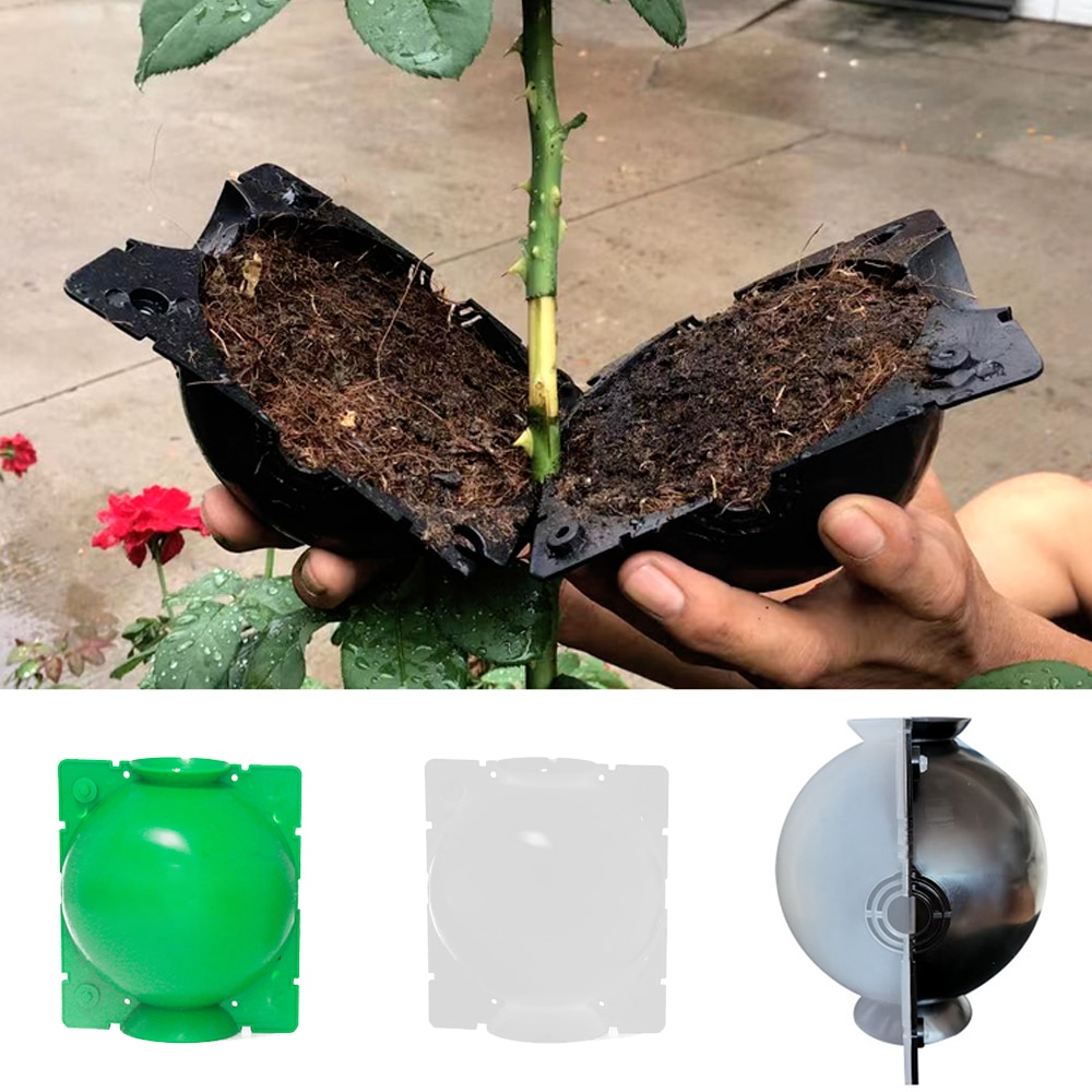 Anlage Verwurzelung Ball Pfropfen Verwurzelung Wachsenden Kasten Zucht fallen Anlage Wurzel Wachsen Kasten Für Garten 5/8cm in durchmesser