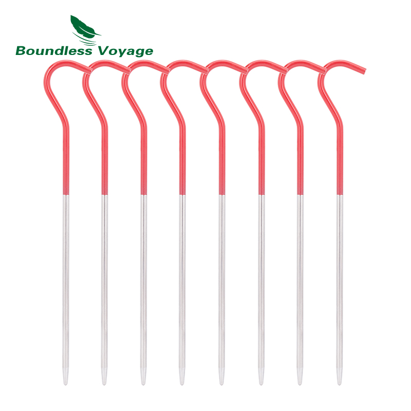 Grenzenlose Reise Titan Legierung Heringe Camping Zelt Einsätze Tragbare Baldachin Nagel Boden Stift Zelt Zubehör