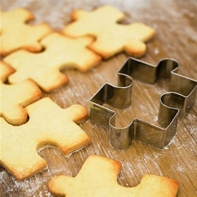 1PC 3D Puzzle bilden Cookie Cutter Edelstahl Cookie Toast Cutter DIY Keks Nachtisch Backformen Kuchen Fondant Schimmel