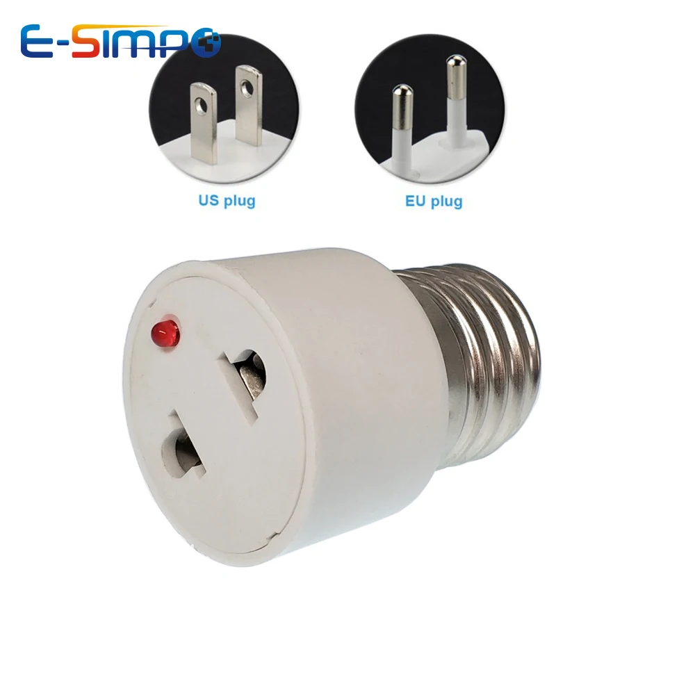 2 stücke E27 Lampe Basis zu UNS/EU Stecker Stecker Konverter Lampe Sockel Birne Halfter Beleuchtung Leuchte Birne Basis schraube Adapter