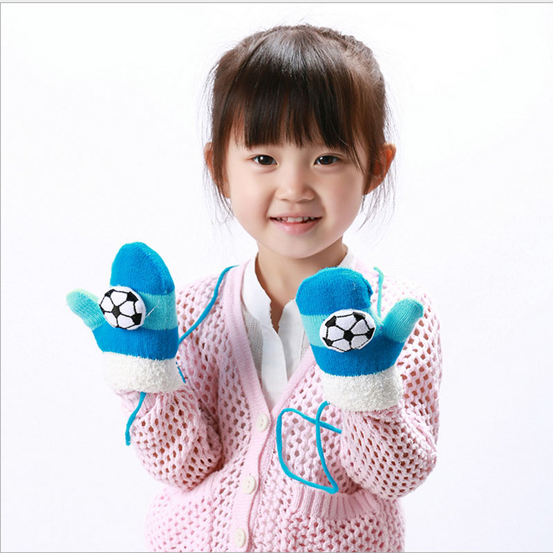 Jungen Mädchen Gestrickte Handschuhe Warme Handschuhe für freundlicher Winter Weichen Schlüsselband Luvas Abgedeckt Finger Handschuhe