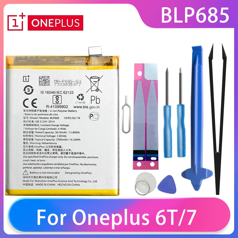 Original Oneplus 6T /Oneplus 7 Telefon Batterie BLP685 3700mAh Hohe Kapazität eins Plus Telefon Batterien Kostenlose Werkzeug telefon AKKU