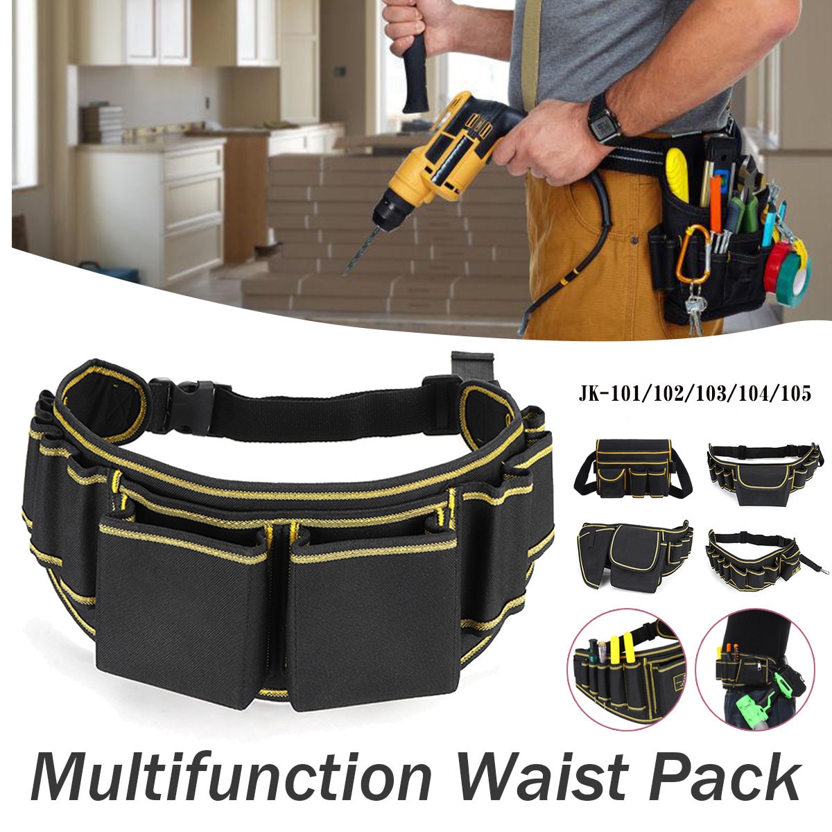 Doersupp Multifunktions Taille Pack Werkzeug Tasche Für Elektriker Auftragnehmer Bohrer Schraubendreher Dienstprogramm Bausatz Lagerung Taschen Handware Werkzeug