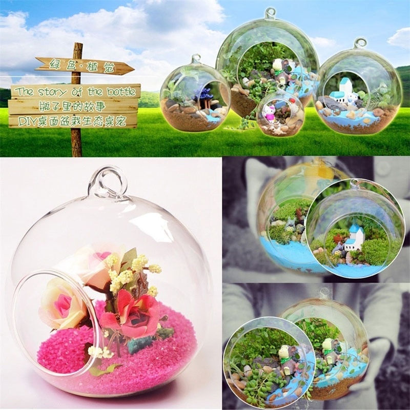 kreative Hängen Glas Ball Vase Blume Blumentopf Terrarium Container Heimat Sekretariat Dekor Hängen Glas Vase UD88