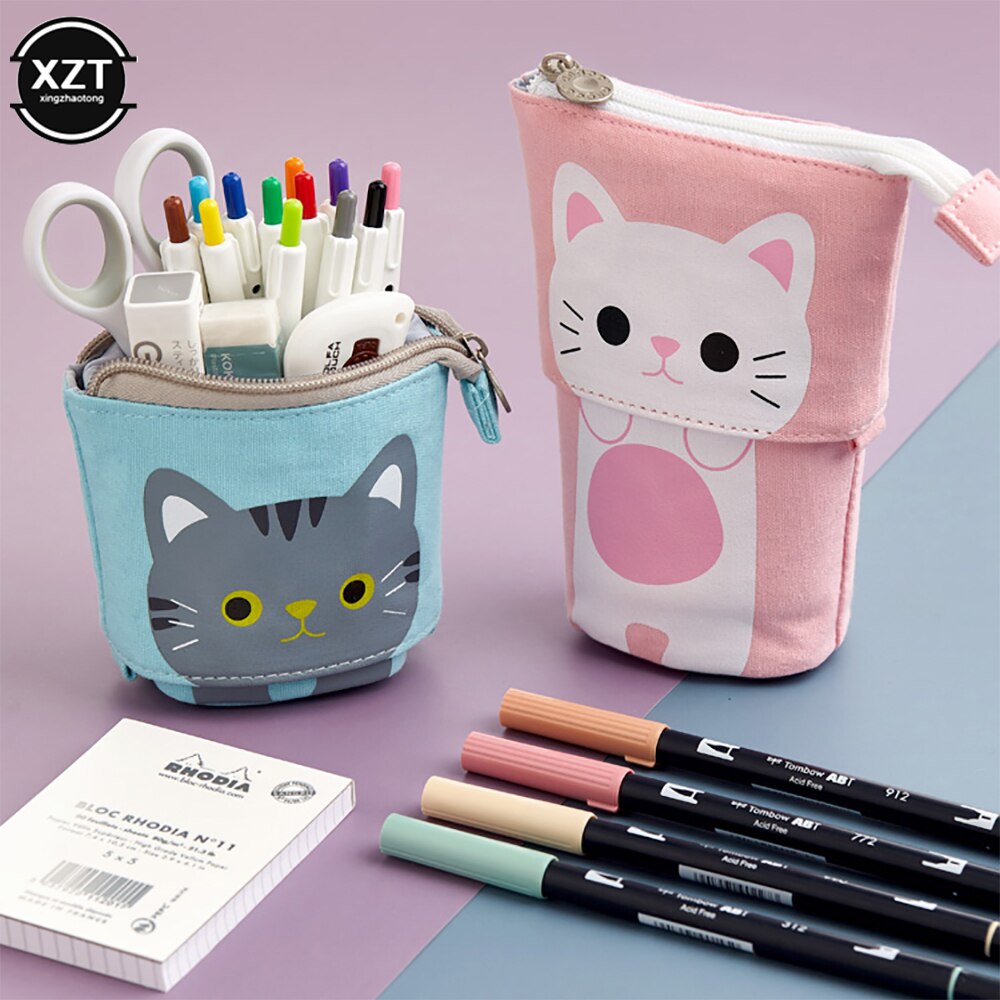 flexibel Große Katze Bleistift fallen Stoff Schule Lieferungen Schreibwaren Schule Nette Stift Kasten Pencilcase Bleistift Tasche Veranstalter