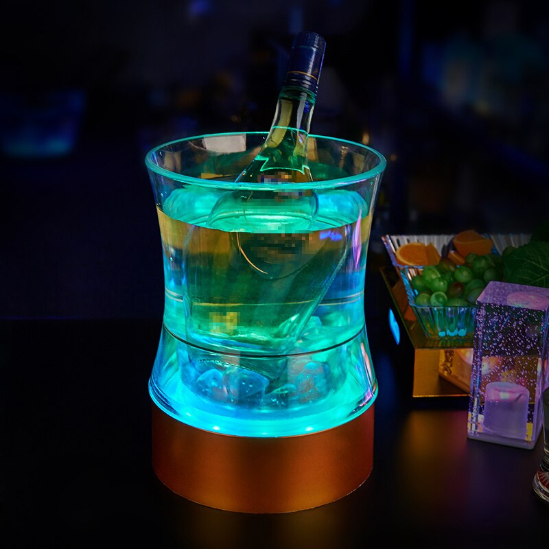 Acryl leucht eis eimer Bar liefert eis korn rahmen Bahre Fass wein einstellen LED Ladung KTV bunte champagner eis eimer