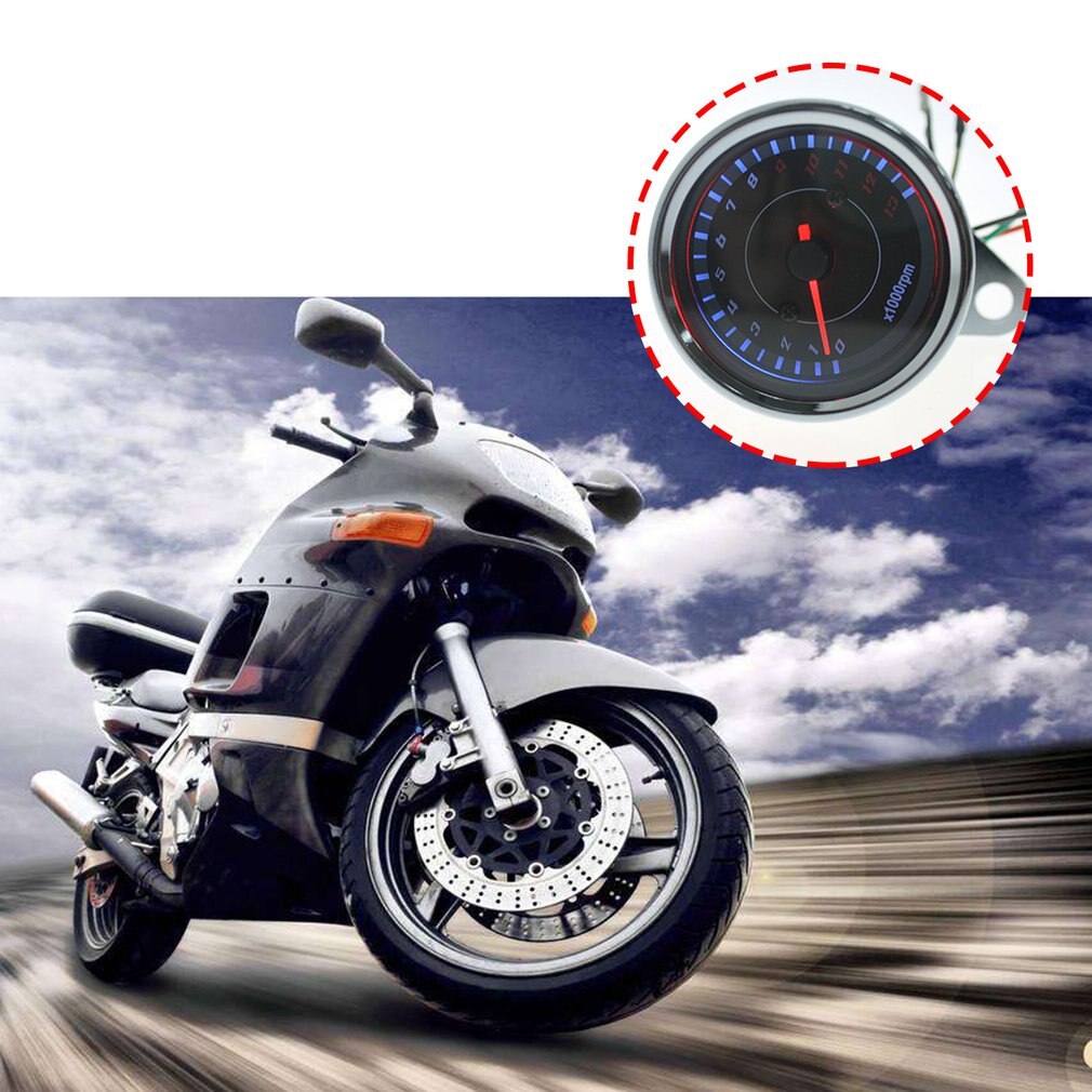 12V Universal- Motorrad Tachometer Meter LED-hintergrundbeleuchtung 13K RPM Schicht Motorrad Digitaler Tachometer Öl Kraftstoff Hebel Messgerät
