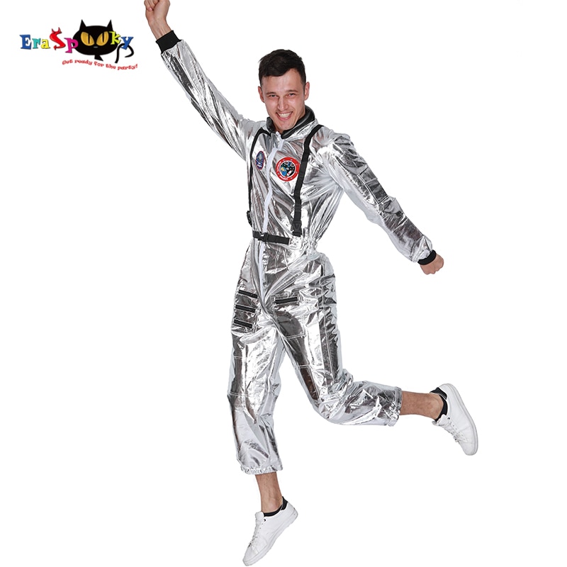 Eraspooky Plus größe Astronaut Kostüm männer Raumfahrer Halloween kostüm für erwachsene Ein stück cosplay Außerirdischer Karneval Party Outfit