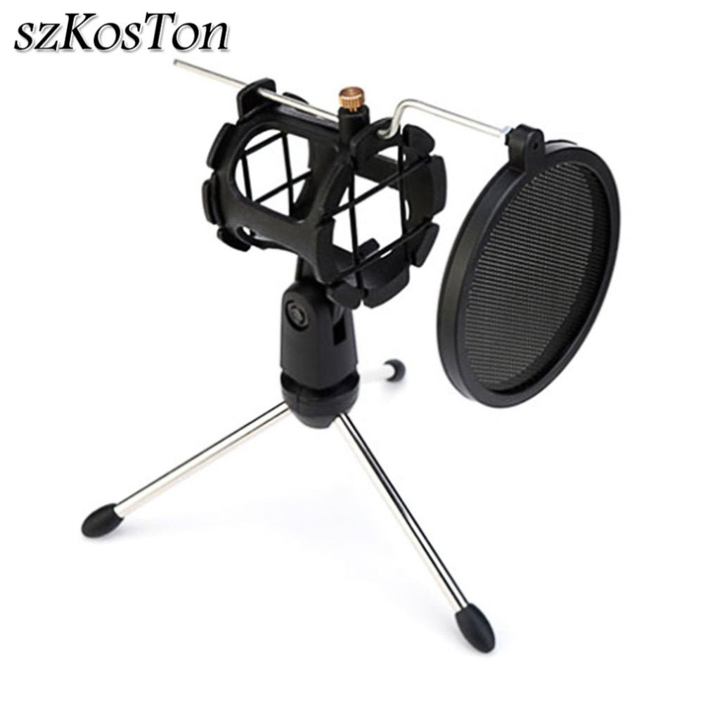 Metall Faltbare Mikrofon Stativ Boom Arm Schreibtisch Mikrofon Ständer Halfter mit Schock montieren Mic Halfter Clip und Filter