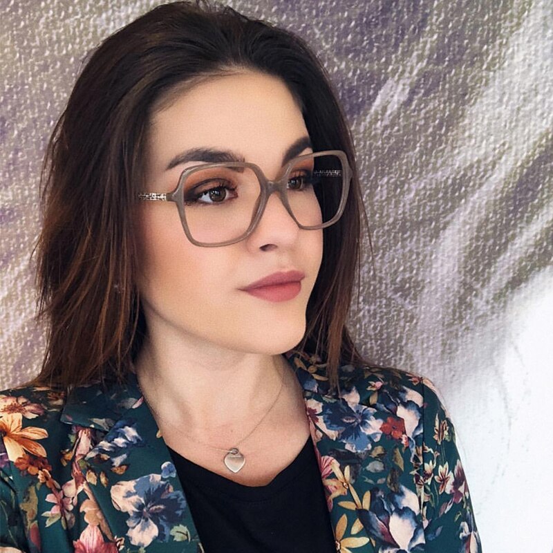 Übergroßen Quadratischen gläser rahmen Jahrgang transparent optische gläser rahmen Neue Damen brille gläser