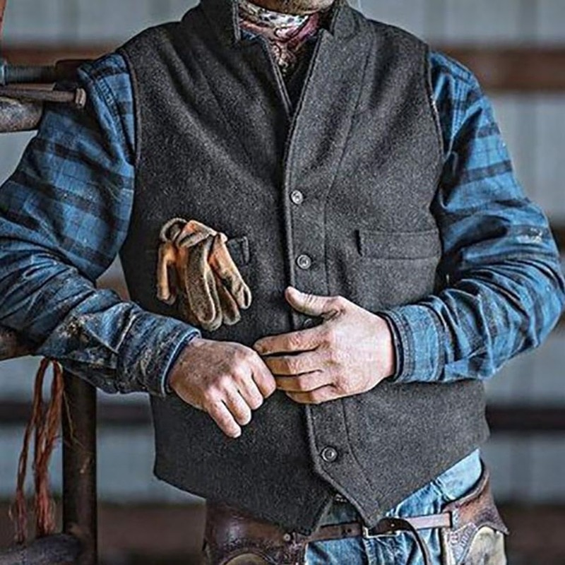 männer Anzug Weste Herbst Geschäft Anzug Weste Männer Ärmel Jahrgang Tweed Weste Hochzeit Party Weste für mann