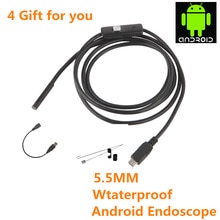 5,5mm Objektiv 1 mt/2 mt/3,5 mt/5 mt Halbstarre Kabel Android USB endoskop Kamera Wasserdichte Endoskope Mini Kamera Für PC Android Telefon
