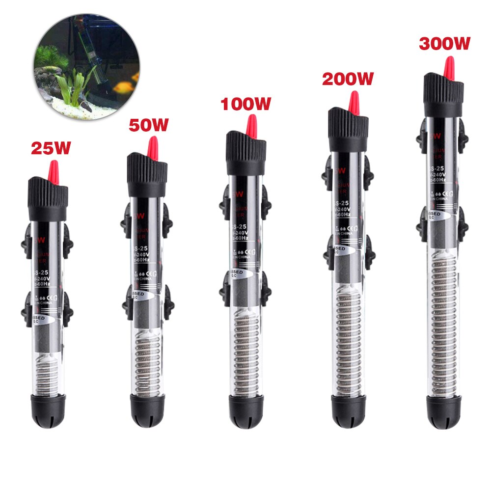25W/50W/100W/200W/300W Aquarium Tauch Fisch Panzer Automatische Wasser heizung Konstante Temperatur Heizung Stange EU Stecker 7