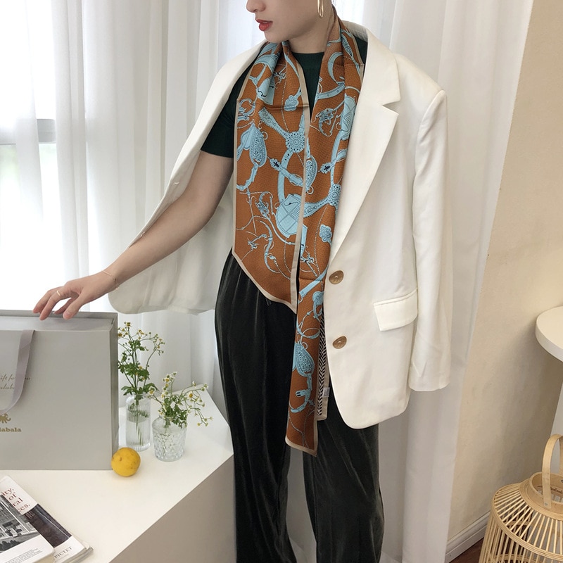Neue 100% Echte Seide Schal Luxus Schals Frauen Weibliche Schal doppelseitige Hijab Pashmina Foulard femme