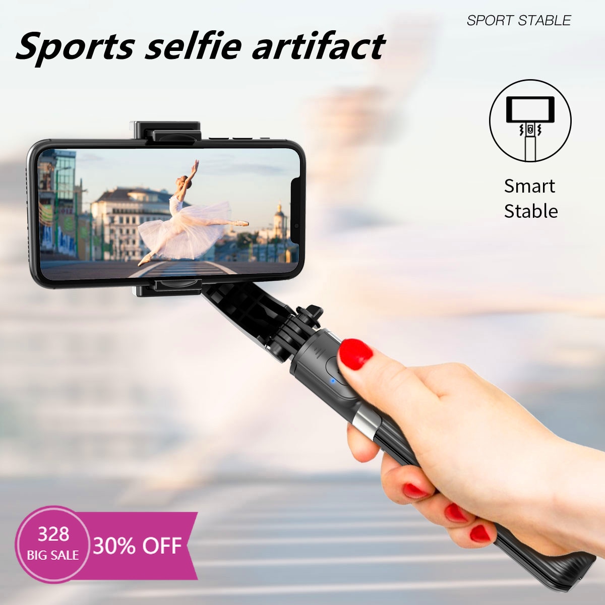 Selfie Stock Gimbal Stabilisatoren Smartphone Handhel Stativ Anti-Schütteln Drahtlose Bluetooth Fernbedienung Erweiterbar Faltbare