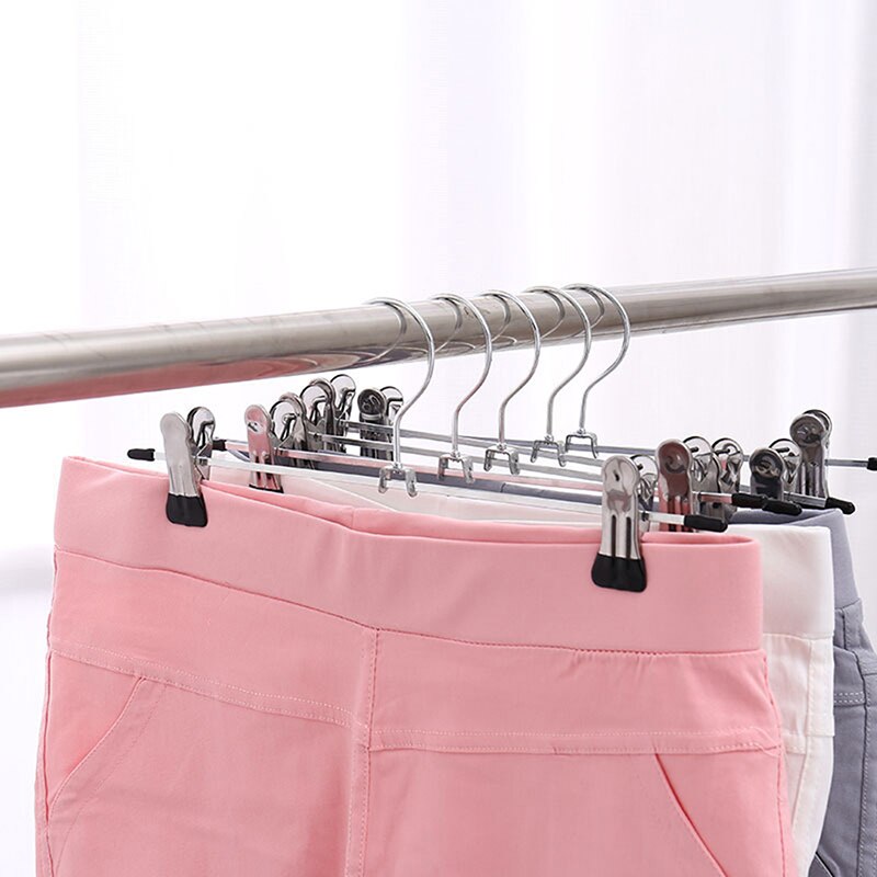 KleiderbüGel Für Kleidung Edelstahl Clip Ständer KleiderbüGel Hosen Felsen Art Kleidung Einstellbar Preis Griff Cabide