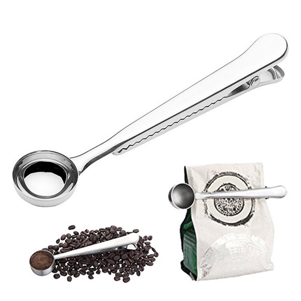 Kaffee Löffel Kleine Multifunktionale Edelstahl Kaffee Milch Löffel mit Abdichtung Clip