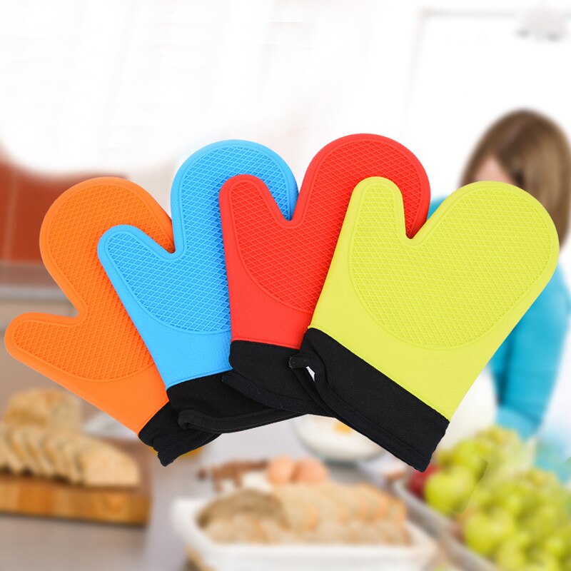 1Stck farbe zufällig Mikrowelle Handschuhe Silikon Backofen Handschuhe Unterhose-beständig Backformen Küche Kochen kuchen Backen Werkzeuge