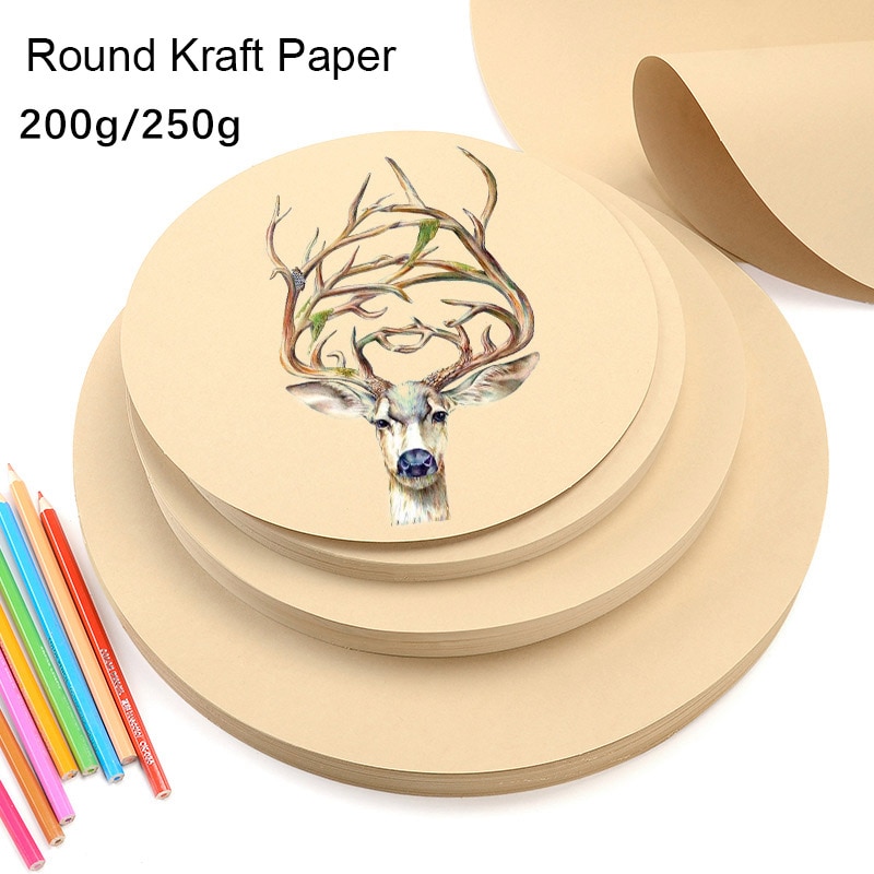 Kunst Liefert Runde Zeichnung Kraft Papier Verdickung Skizze Farbe Blei Kunst Liefert Hand Gezogen Jahrgang Runde Karton