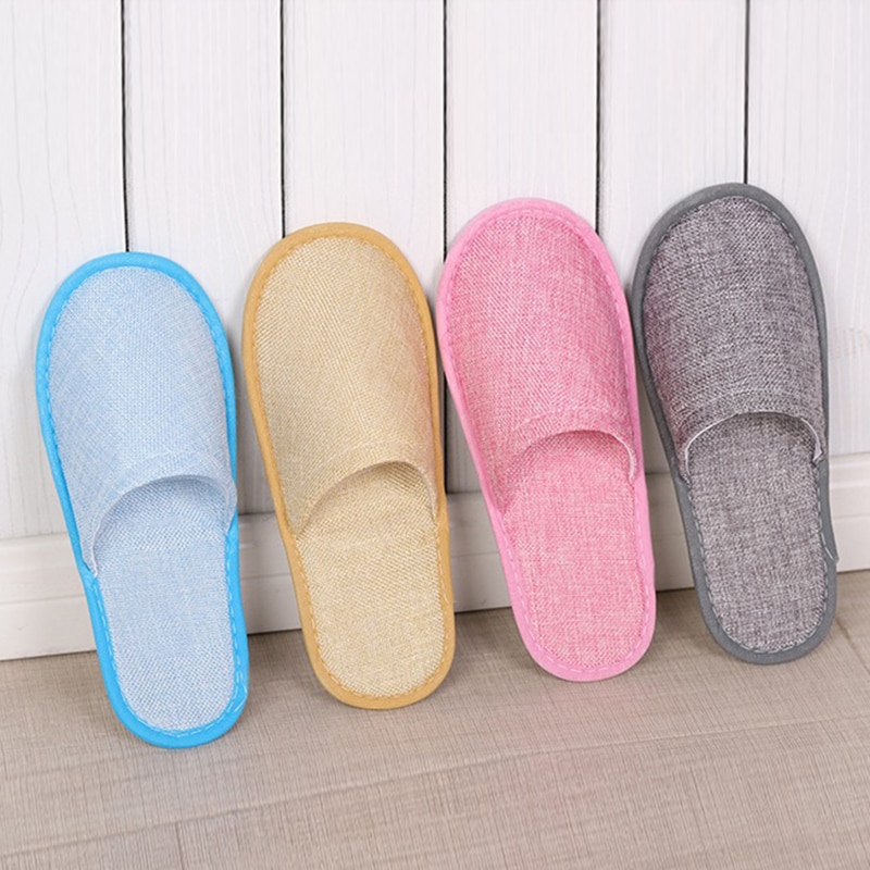 Hotel eins-Zeit Heimat Hausschuhe Bettwäsche Dicken Leinen Baumwolle Nicht-Unterhose Hausschuhe männer drinnen Gast Schuhe Männer chinelo masculino