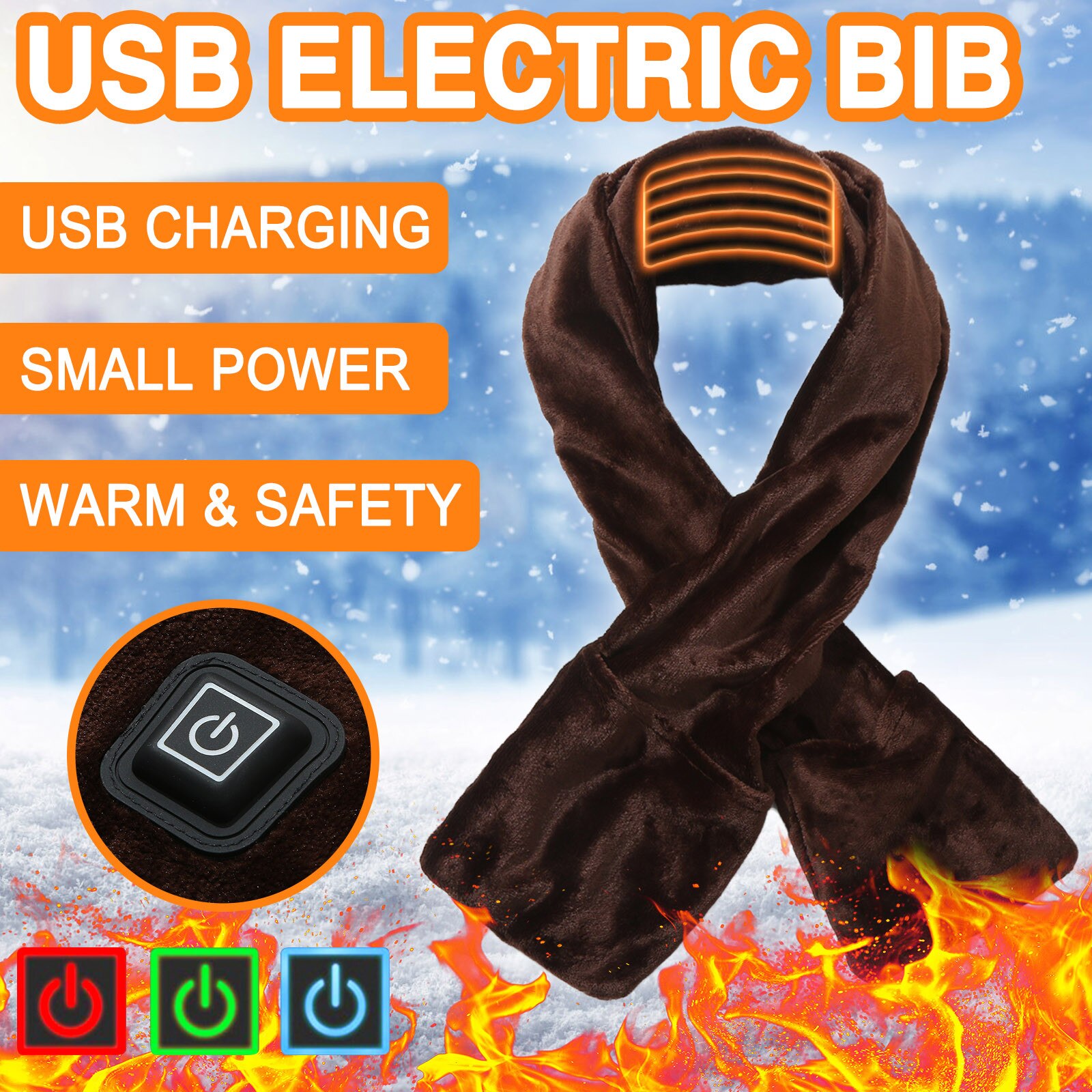 Elektrische Lätzchen USB Elektrische Heizung Schal Schal Kalten Schutz 3 Bühne Temperatur Einstellungen покрывало