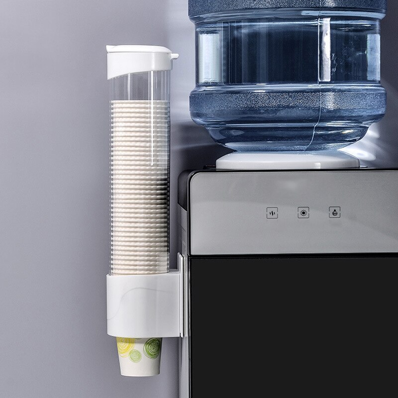 Zauberstab Montieren Einweg Papier Tasse Kaffee Tasse Spender Tasse Halfter Stroh Halfter Automatische Tasse Nehmer für Heimat-Weiß