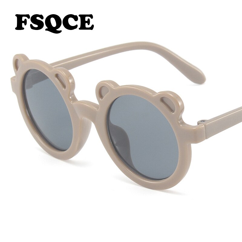 FSQCE Neue Karikatur Nette freundlicher Sonnenbrille Bär bilden Rahmen freundlicher Runde Sport Mädchen Baby Sonnenbrille UV400