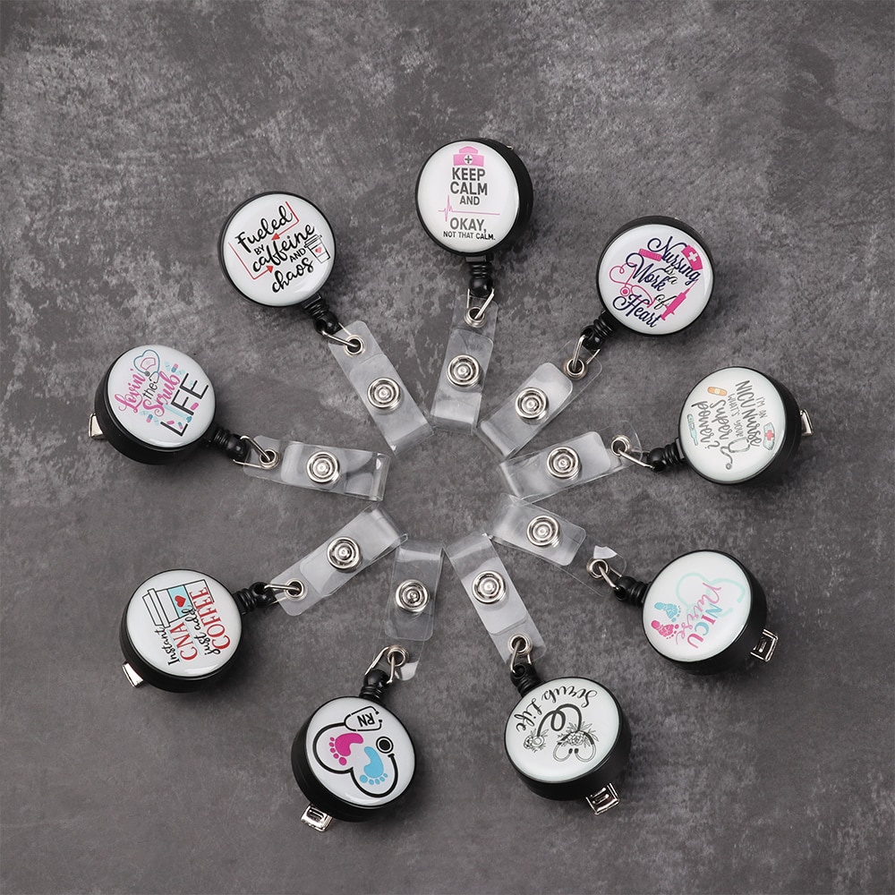 Neue Kreative 360 ° Drehung Versenkbare Jojo Krankenschwester Anzeige Ich würde Name Karte Abzeichen Halfter Büro Liefert