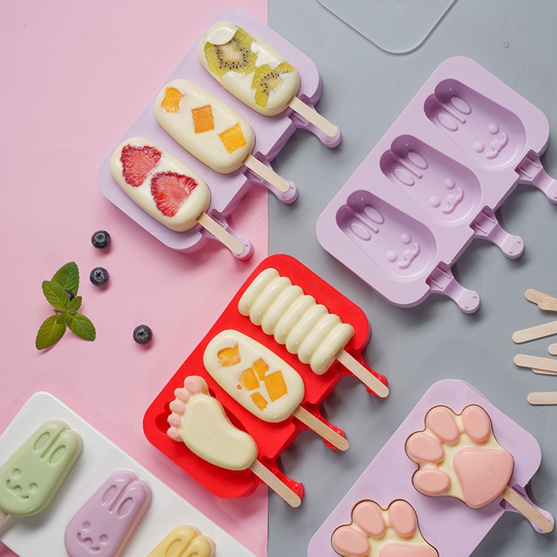 1Stck Neue Stil Silikon Eis Schimmel Popsicle Formen DIY Hausgemachte Karikatur Eis Popsicle Eis Pop Hersteller Schimmel